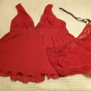 NWT XL red baby doll lingerie set